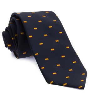 Corbata Azul Marino con dibujos de la bandera de España