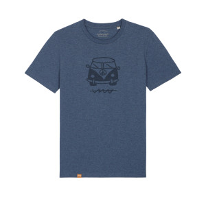 Camiseta Furgoneta Surfera Azul Denim Callate La Boca