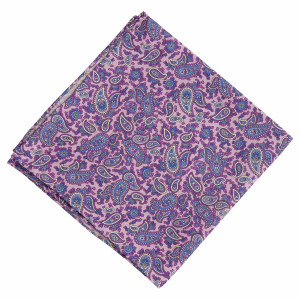Pañuelo Rosa Cachemires Azules