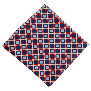 Pañuelo Blanco Dibujo Azul y Rojo