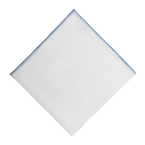 Pañuelo Lino Contraste Celeste