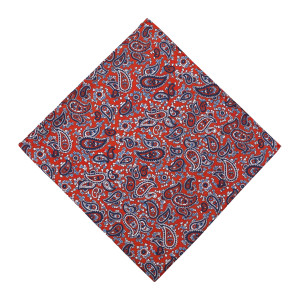 Pañuelo Rojo Cachemires Azules