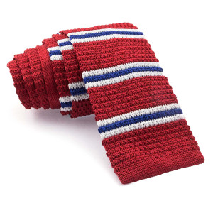 Corbata Punto Roja Rayas