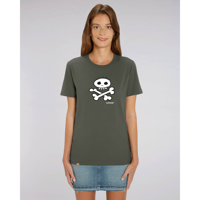 Camiseta Callate La Boca Caqui Calavera Blanca Verde L, Caqui, G