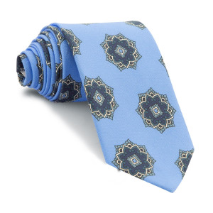 Corbata Azul Medallones Marino