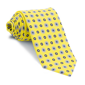 Corbata Amarilla Dibujos Azules