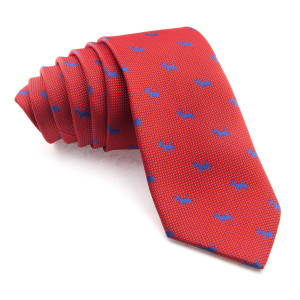 Corbata Roja Perros Azul