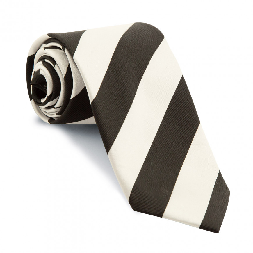 Corbata Rayas Club Negro y Blanco | 69459-2